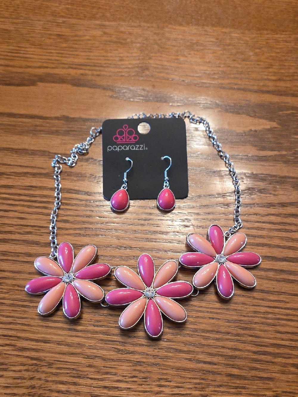 Paparazzi Necklace With Matching Earrings.